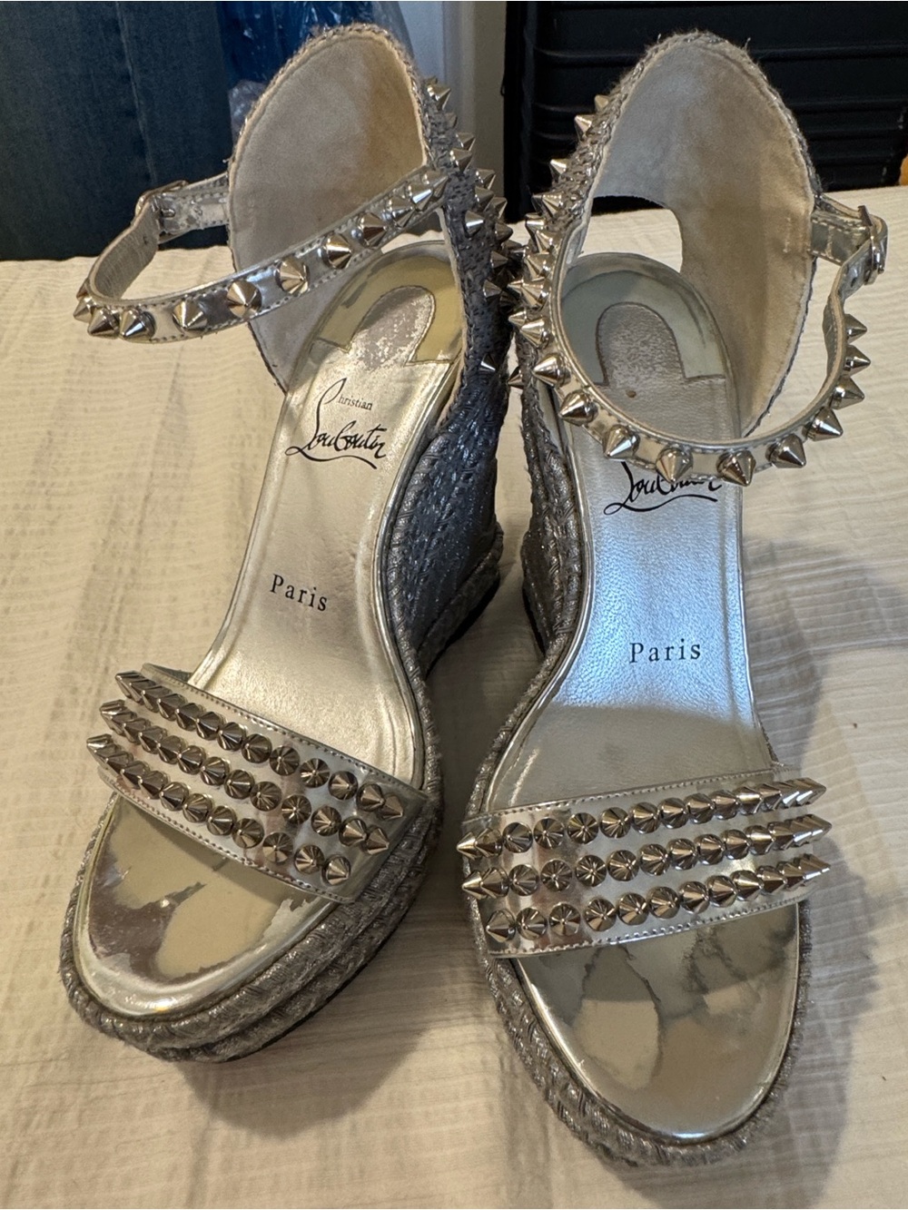 Christian Louboutin Silver Pumps
